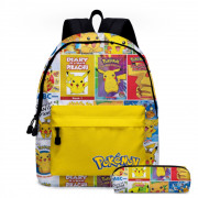 amazon超人氣 Pokemon皮卡丘卡通學生書包（買一送一超值裝---買書包，附贈同款筆袋1個）