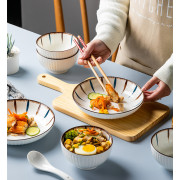 日式藍禾豎紋精緻餐具16件套裝