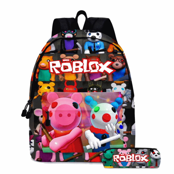 大人氣卡通ROBLOX Piggy學生書包（買一送一超值裝---買書包，附贈同款筆袋1個） 