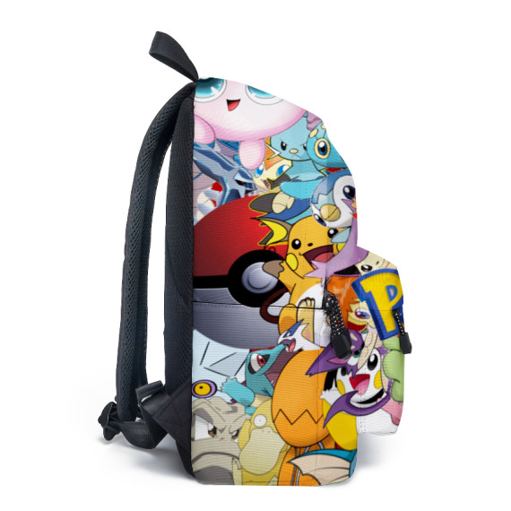 amazon超人氣 Pokemon皮卡丘卡通09合集學生書包（買一送一超值裝---買書包，附贈同款筆袋1個）