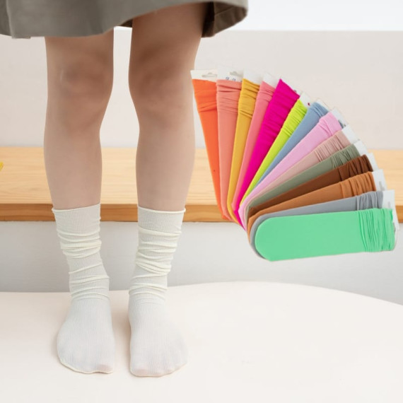韓國夏日人氣熱賣 兒童多彩堆堆襪（5入/組）