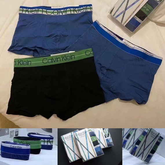 NEW人氣熱賣 Calvin Klein海地藍100%精梳棉男裝底褲内褲（一盒3條）