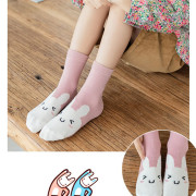 韓國人氣熱賣 兔仔卡通中筒襪5款入/組