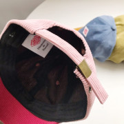 NEW! DANTON撞色條絨兒童棒球帽   ★4色可選：A啡色，B藍色，C粉色，D黃色