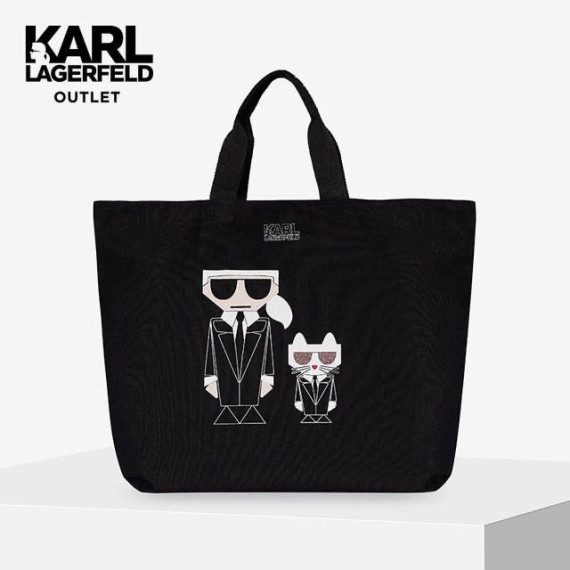 日本雜誌附錄 Karl Largerfeld Paris logo-print tote bag印花帆布袋06