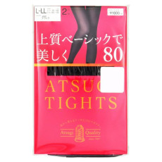 日本製 ATSUGI連襪褲 經典美麗80D 黑色（2對入）