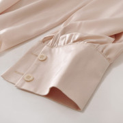 韓國人氣熱賣 高級淨色真絲混紡雙喬緞襯衣外套