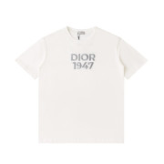 Dior復古1947立體刺繡凸字經典LOGO短袖Tee