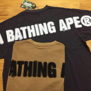 日本限定 BAPE猿人洗水前後印花短袖Tee