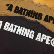 日本限定 BAPE猿人洗水前後印花短袖Tee
