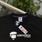 日本限定 AAPE猿人UNIVERSE前後印花黑色短袖Tee