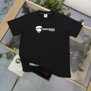 日本限定 AAPE猿人UNIVERSE前後印花黑色短袖Tee