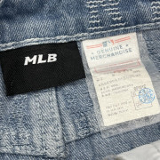 韓國限定 MLB復古經典LOGO滿印牛仔短裙