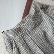 韓國人氣 復古超輕盈全面素雅間條紋泡泡棉廓形高腰半身裙